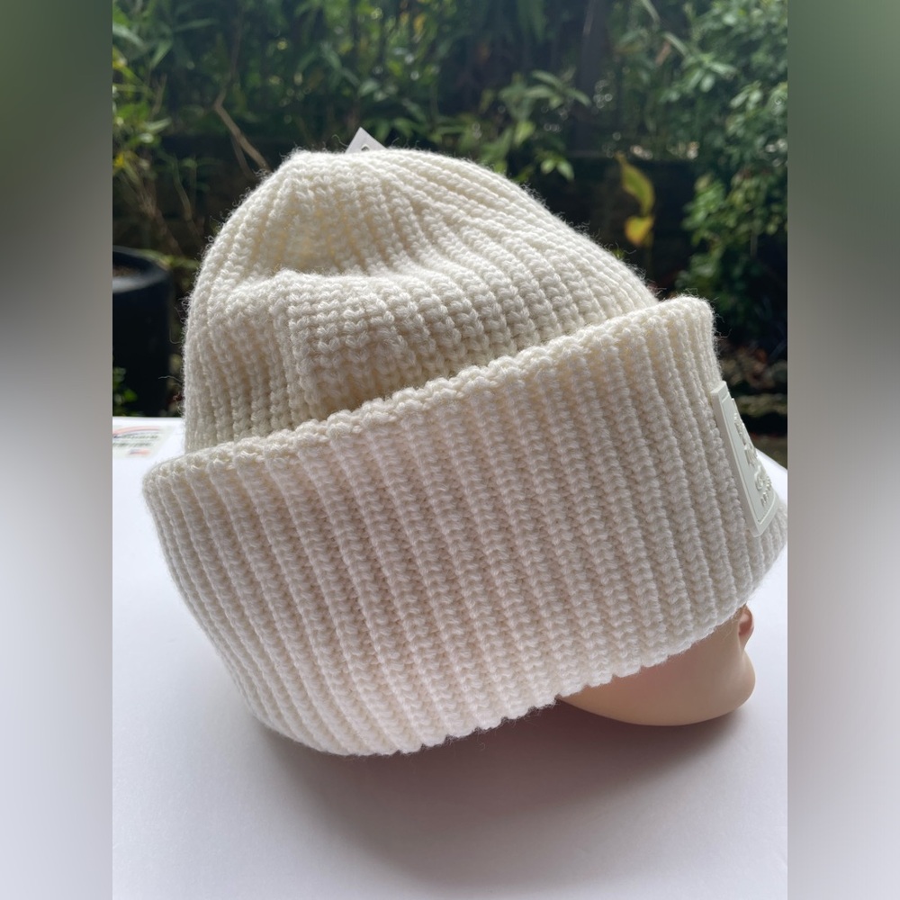 Coach Cream Ribbed Knit Beanie - Picture 12 of 17